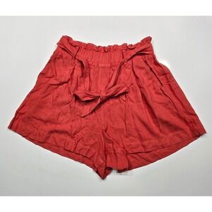 American Eagle Red Paperbag Waist Shorts‎ with Tie Belt - Size S
(1239)